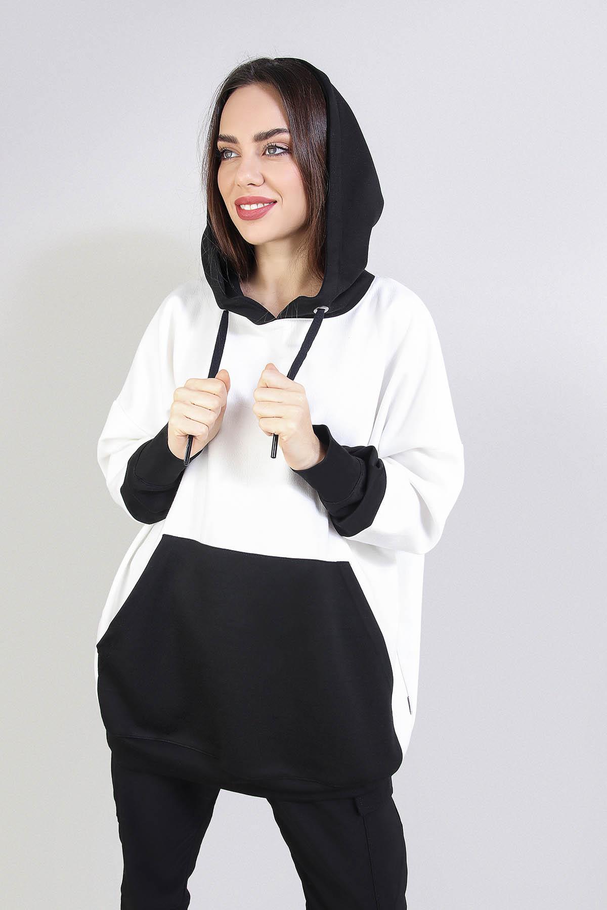 KANGURU CEPLİ OVERSİZE SWEATSHİRT