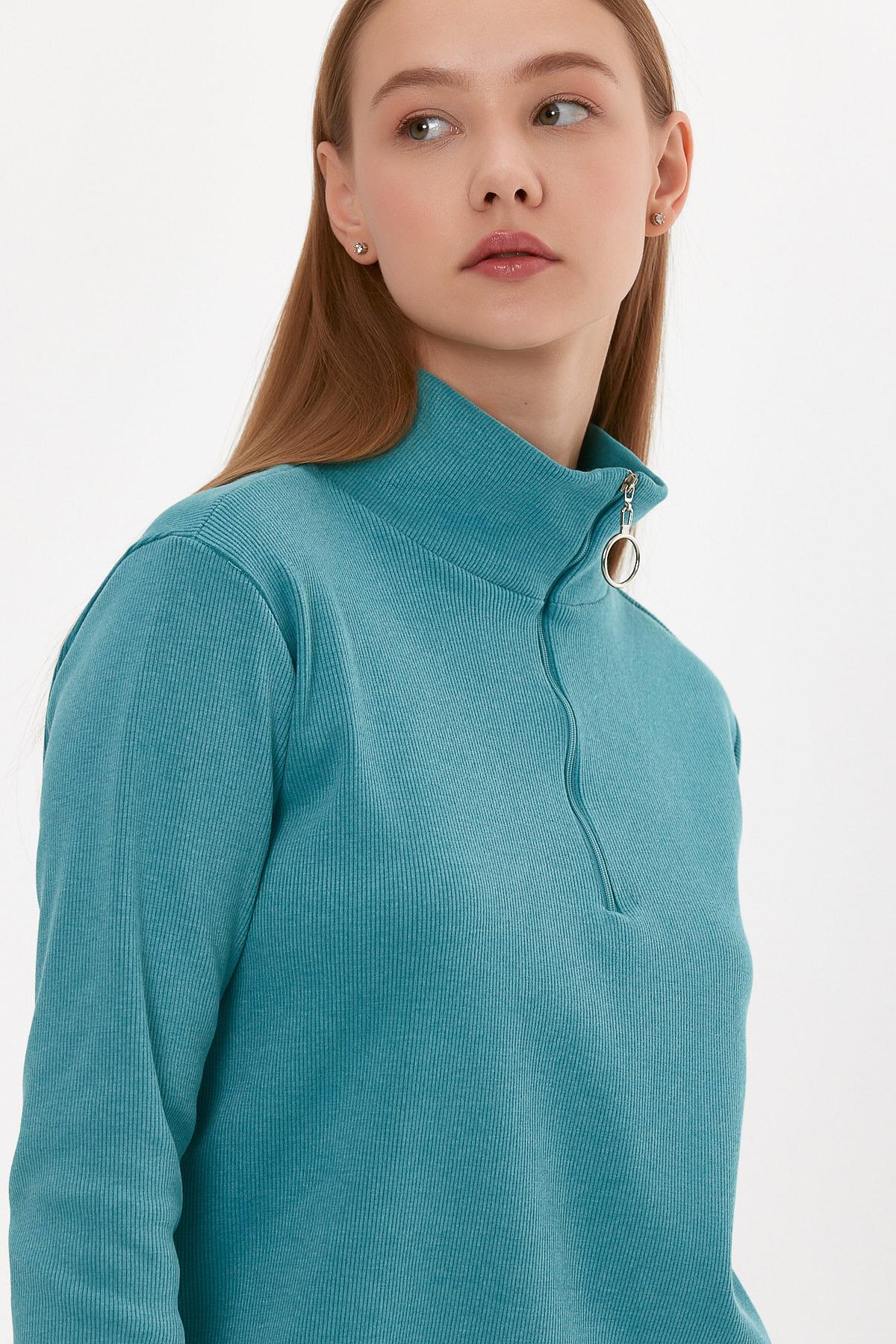 DİK YAKA FERMUARLI TUNİK ELBİSE