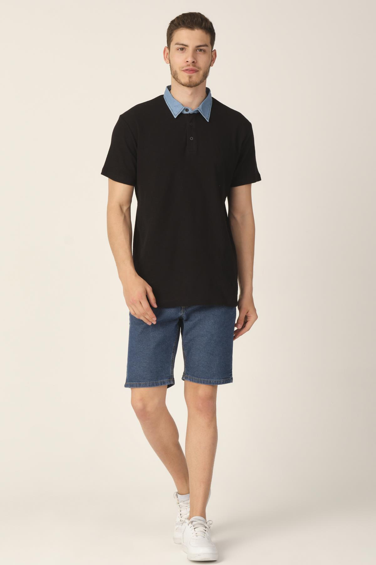 DENİM POLO YAKA T-SHIRT