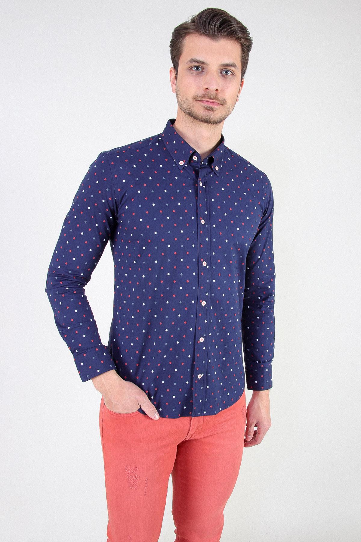 DESENLİ REGULAR FİT POPLİN GÖMLEK