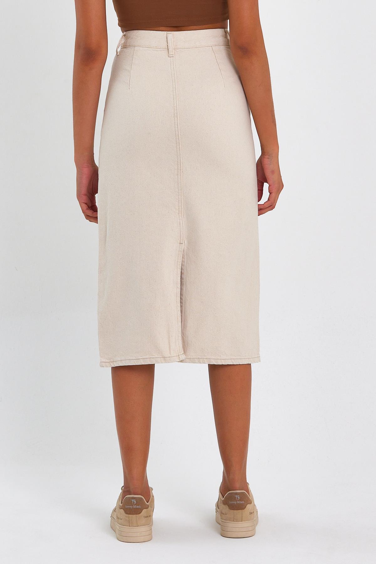 ÖZEL KOLEKSİYON UZUN DENİM ETEK