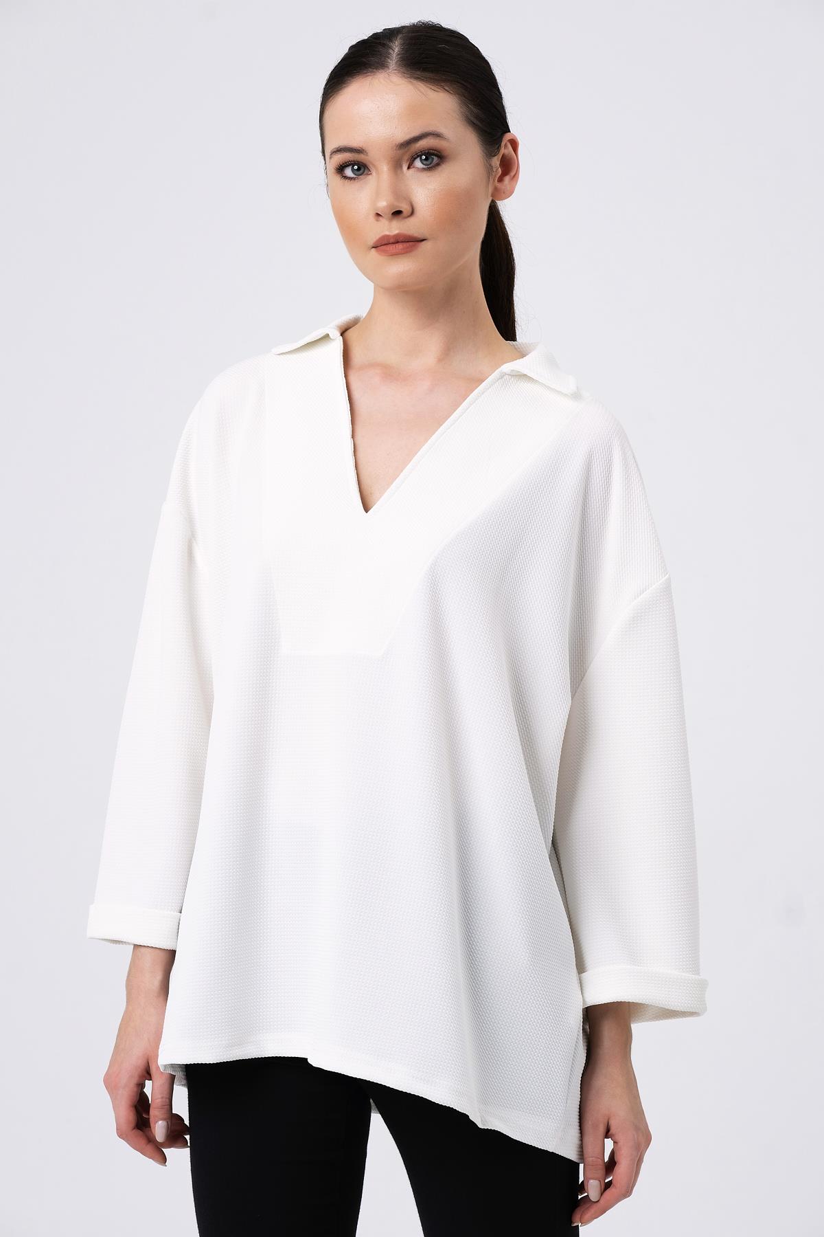 GÖMLEK YAKA SALAŞ BLUZ
