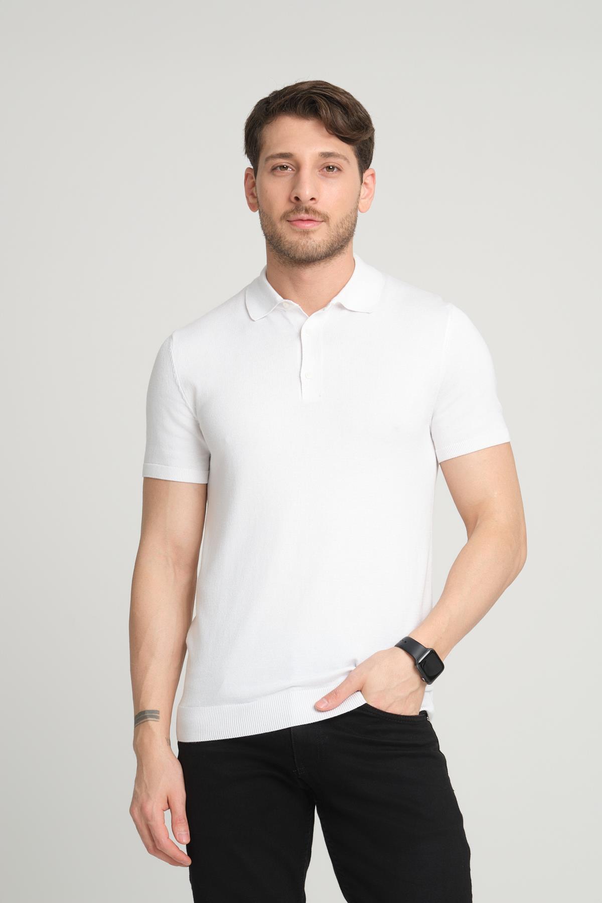 Merserize Kumaşlı Trıko Polo Yaka T-shırt