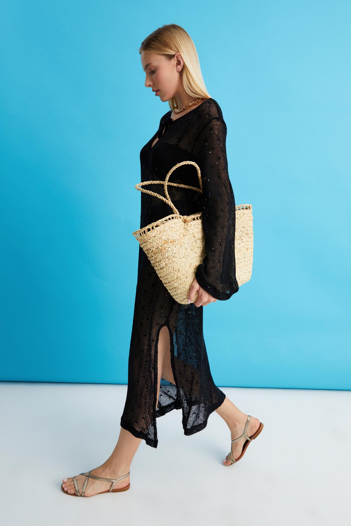 PULLU PLAJ ELBİSESİ